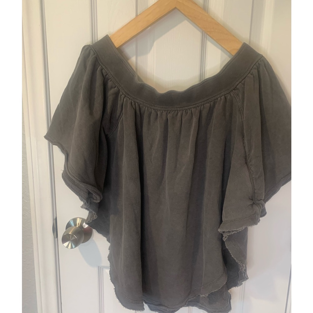 Free people Poncho style sweatshirt material shirt